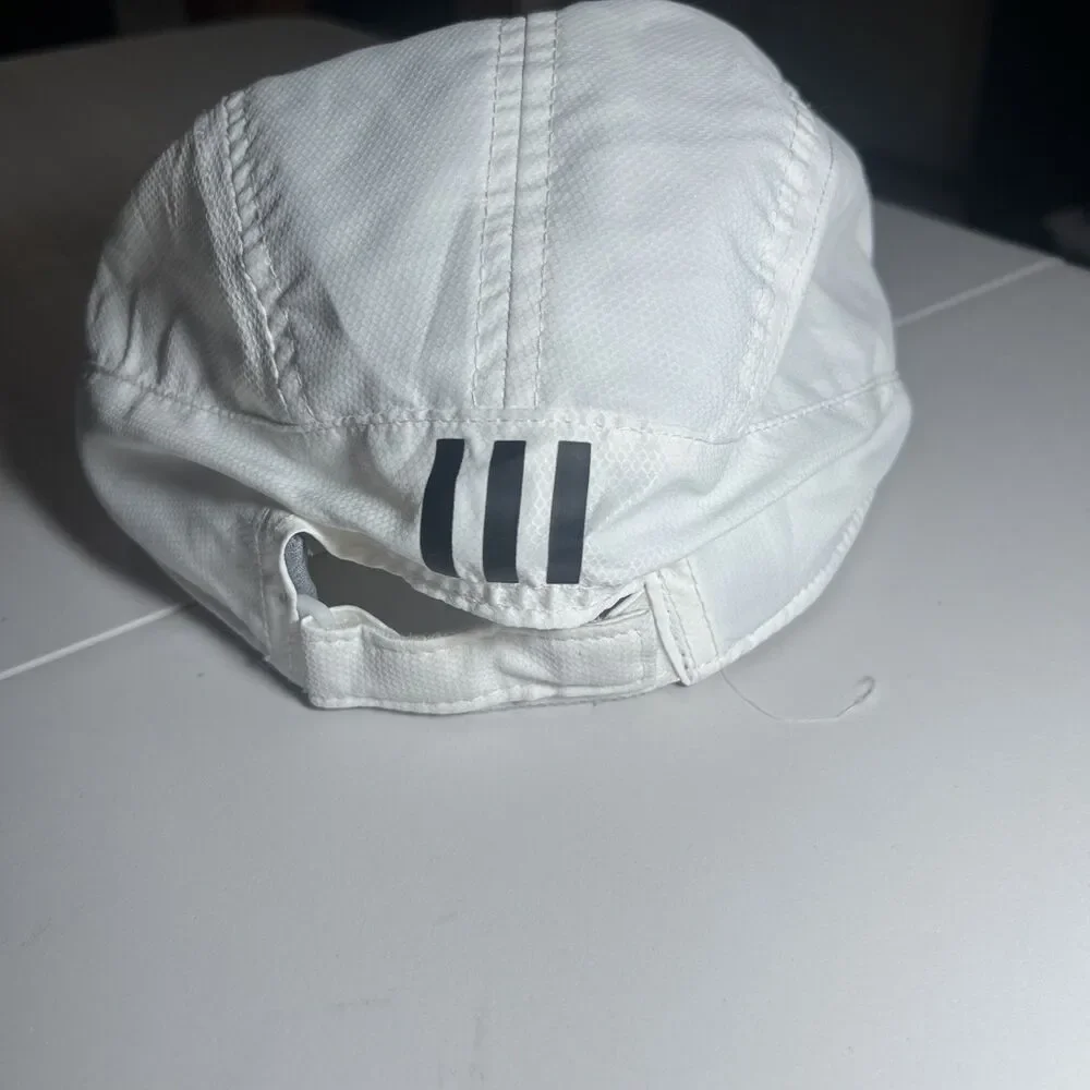 Adidas Aeroready White 5 Panel Cycling Running Adjustable Strapback Hat Cap